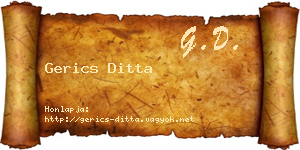 Gerics Ditta névjegykártya
